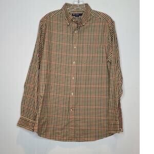 Cremieux tan plain long sleeve button down shirt - medium